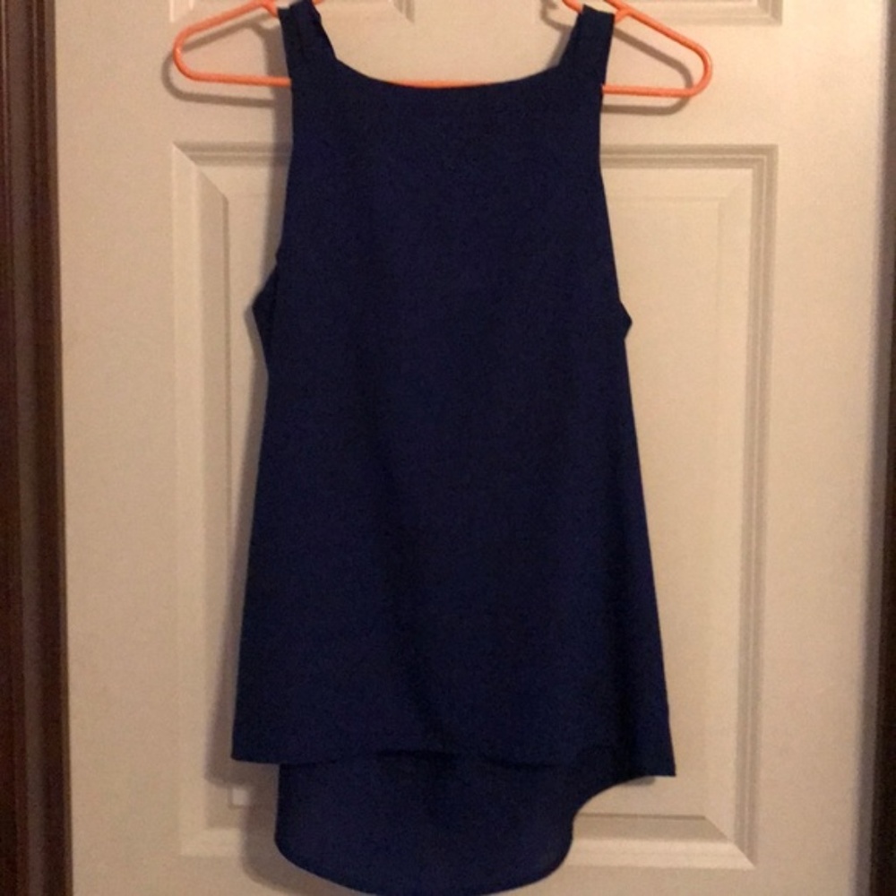 Royal Blue Ruffle-Top Tank - Picture 3 of 6